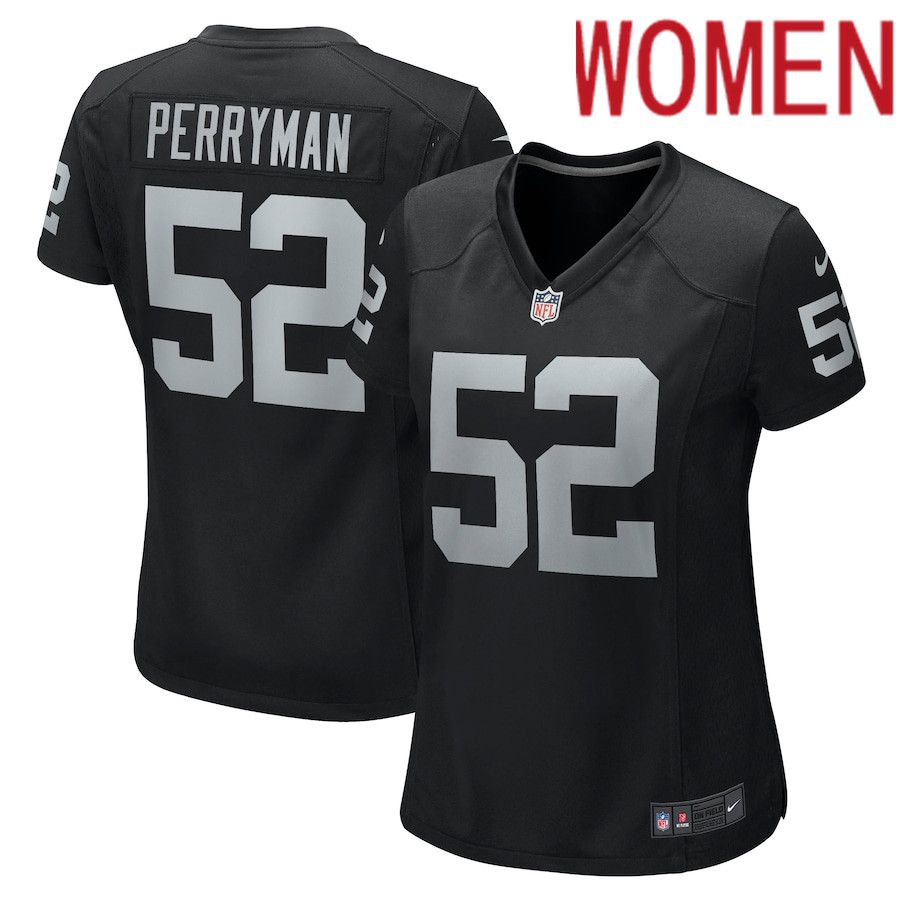 Women Oakland Raiders #52 Denzel Perryman Nike Black Game NFL Jersey